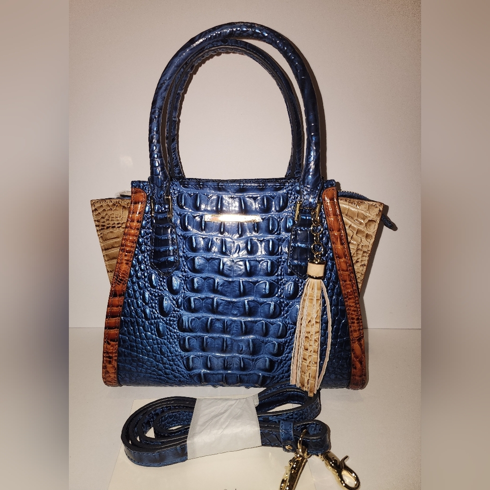 Brahmin Mini Priscilla Satchel Lapis Lawrence NWT